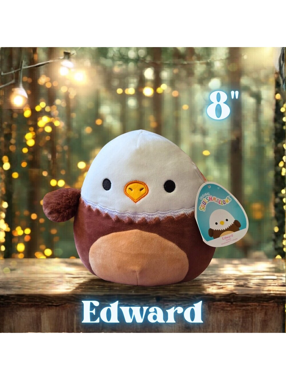 NWT Squishmallows Edward the Bald Eagle 8"